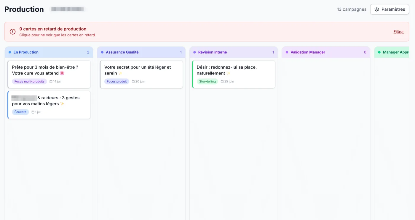 Production Board kanban